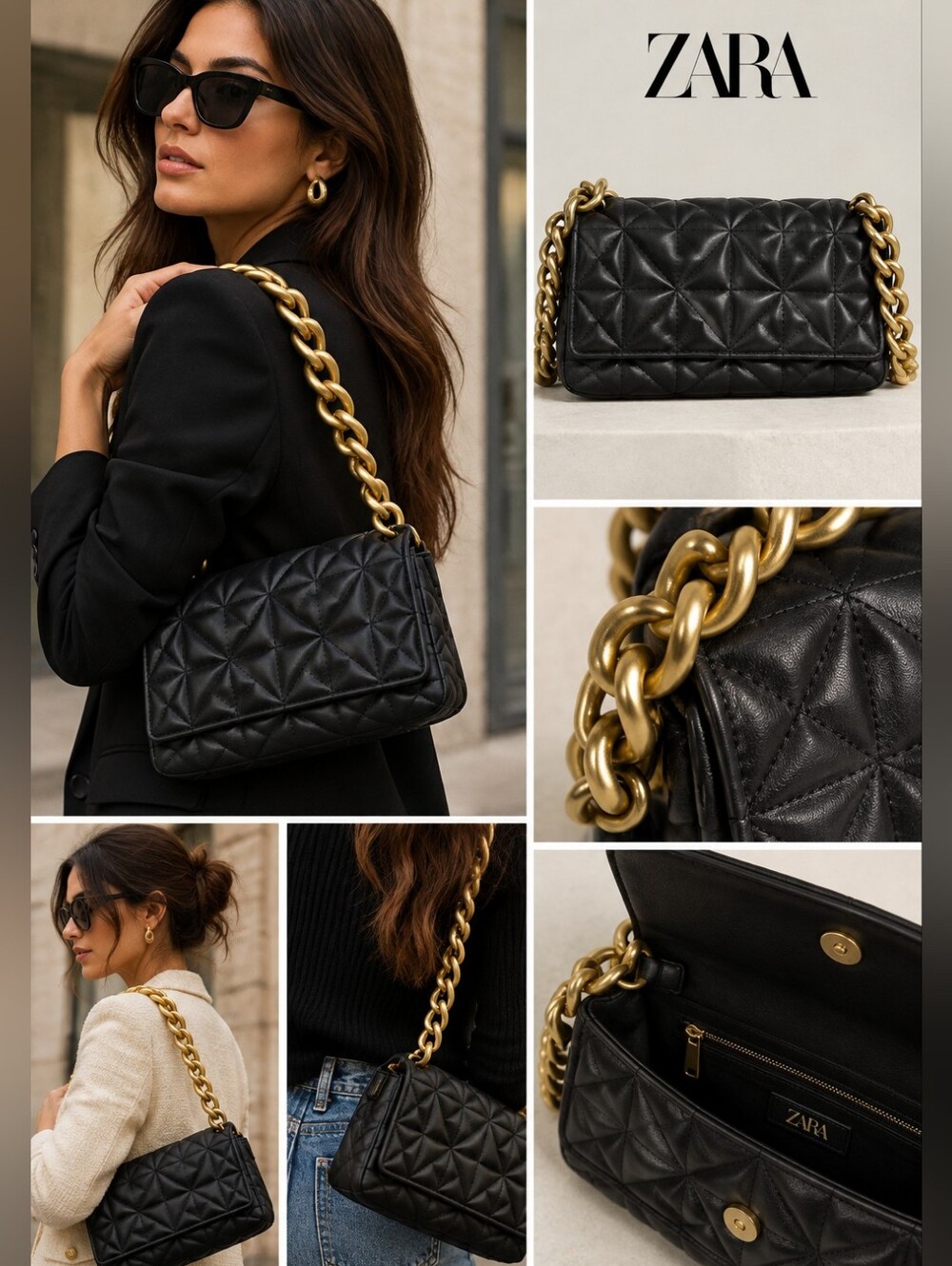 Zara quilted Shoulder bag